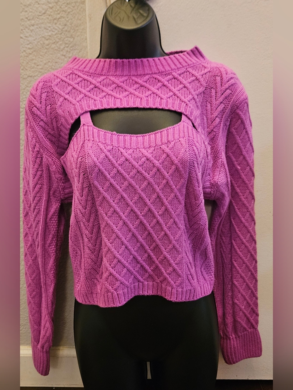 2 Piece Peep Hole Sweater/Tank